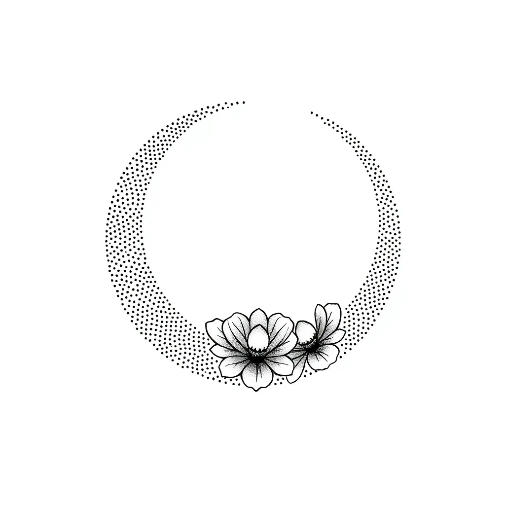 Diseño de tatuaje Espacio estilo Puntillismo