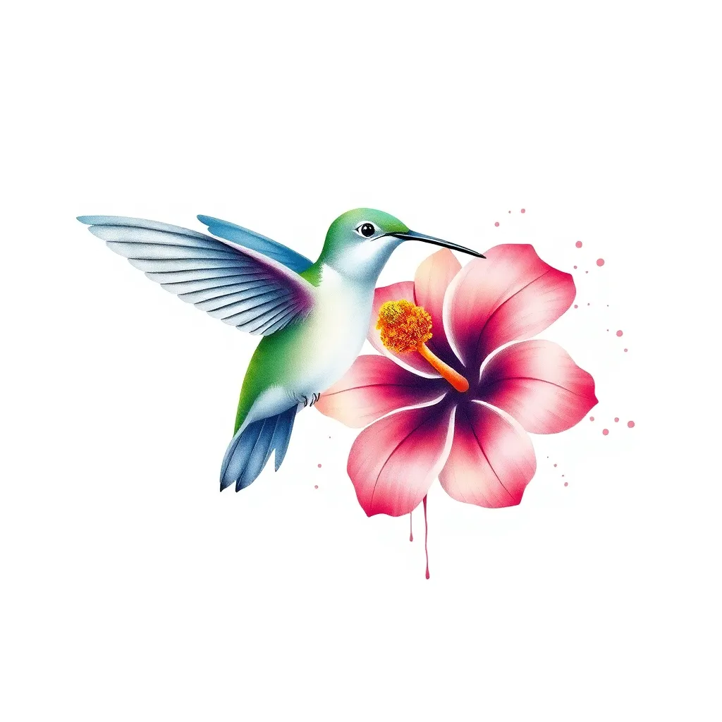 طرح خالکوبی آبرنگ برای گل