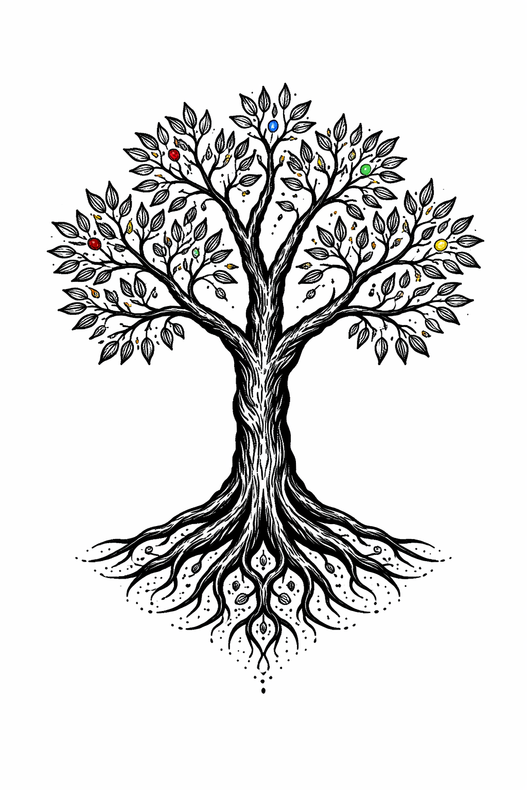 Diseño de tatuaje Naturaleza estilo Blackwork