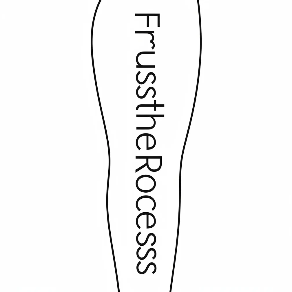 Minimalist script lettering reading “Trust the process” designed to run across the thigh in clean black ink.