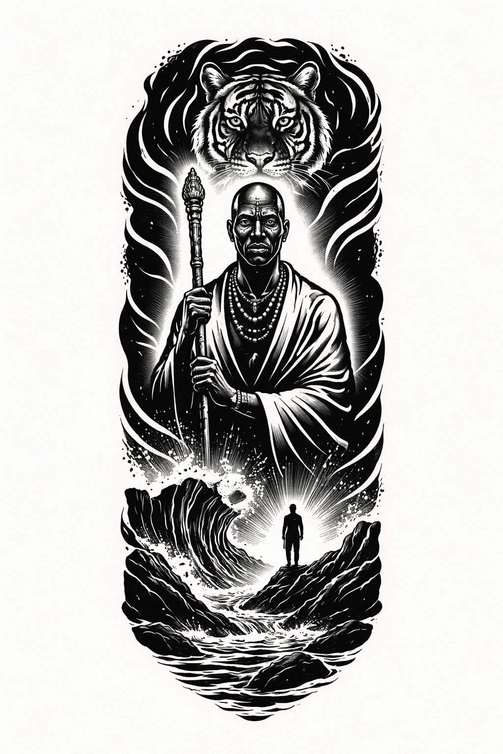 Diseño de tatuaje Zodíaco estilo Blackwork