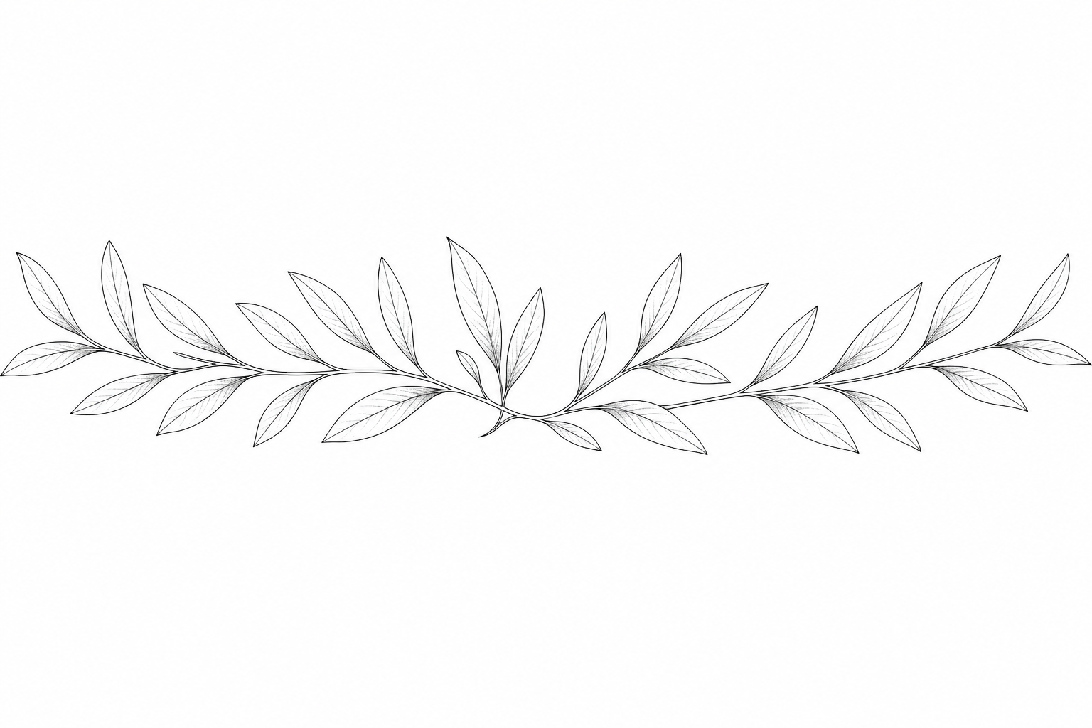 A fine-line olive branch armband wrapping around the arm with delicate leaves and clean linework.
