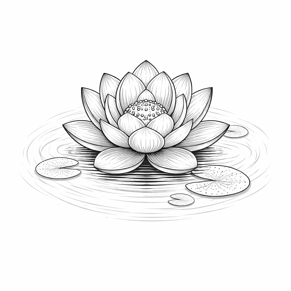 A soft watercolor-style lotus flower gently floating on rippling water with delicate petals and subtle reflections.